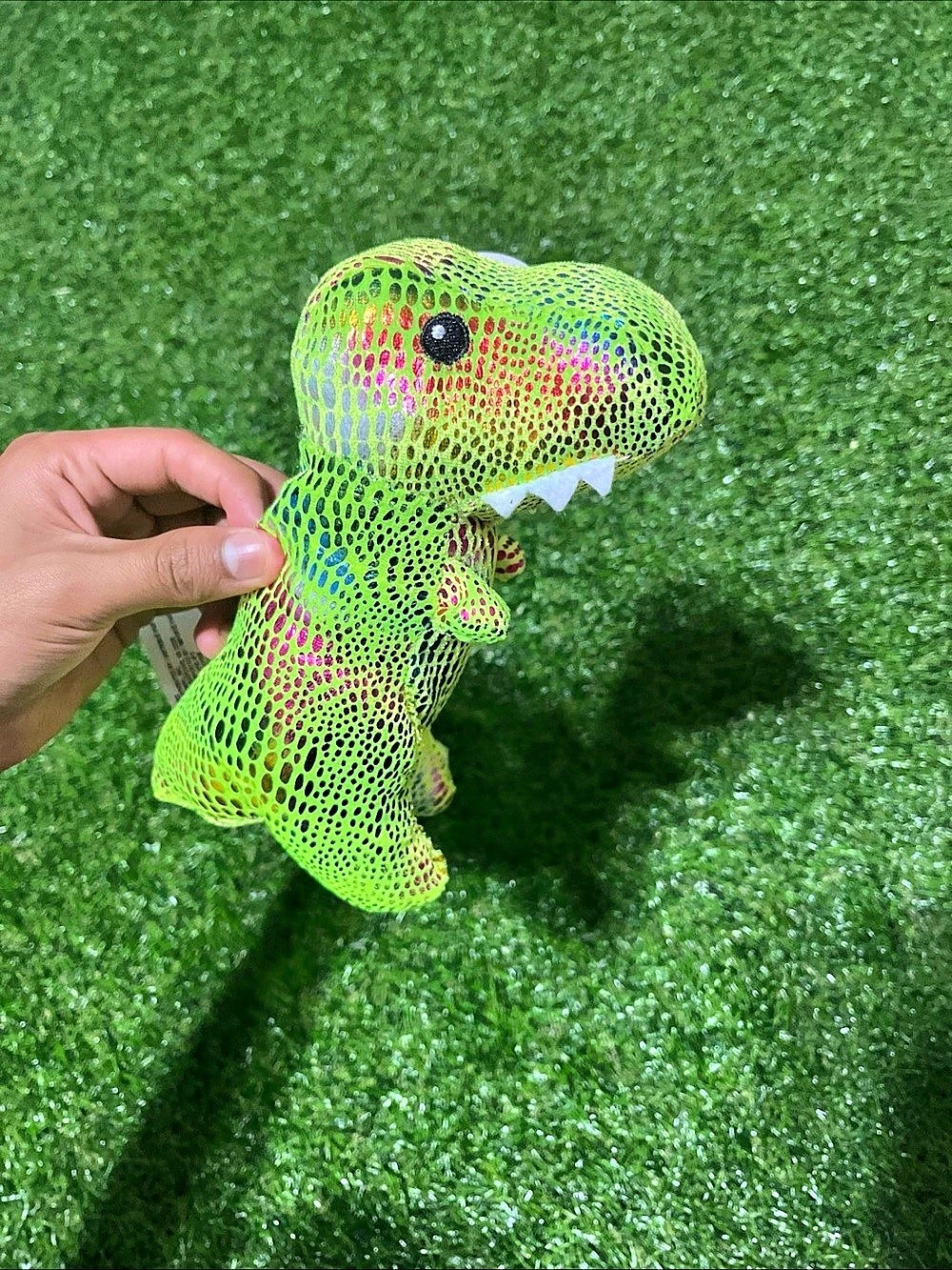 Fuzzy Friends Dino Plushie T-Rex Green & Pink Plush Toy